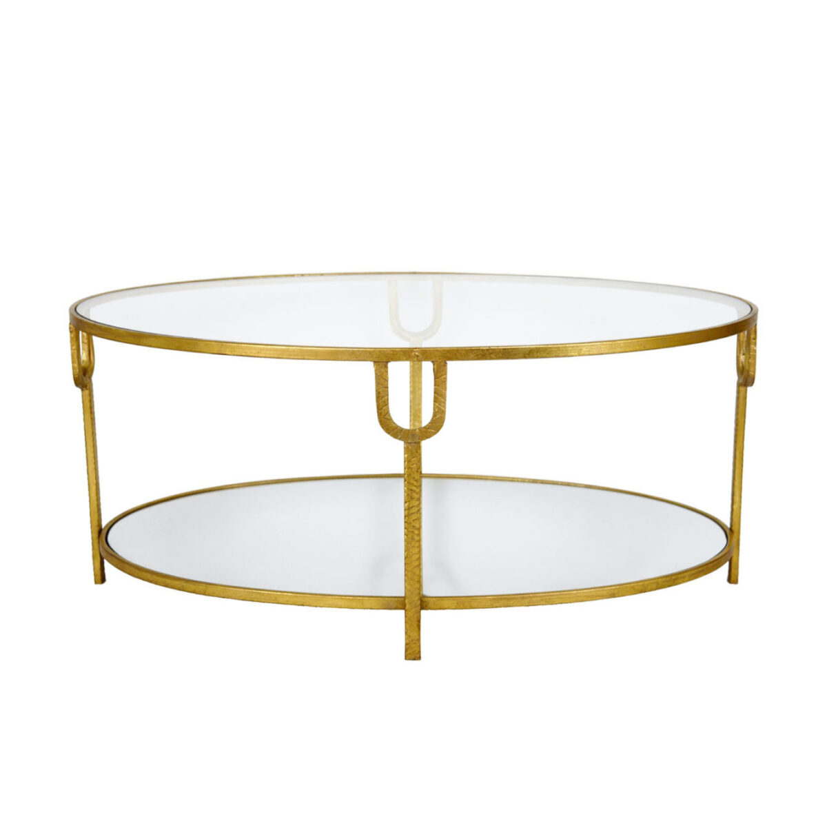 Blanca Oval Gold Coffee Table | Oval Gold Coffee Table