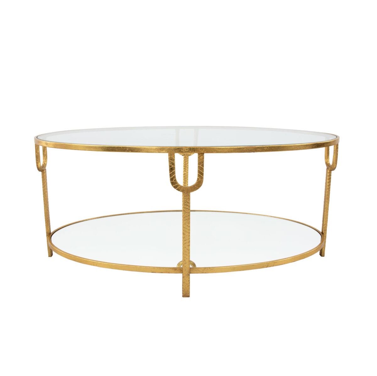 Blanca Oval Gold Coffee Table | Designer Furniture | Lillian Home