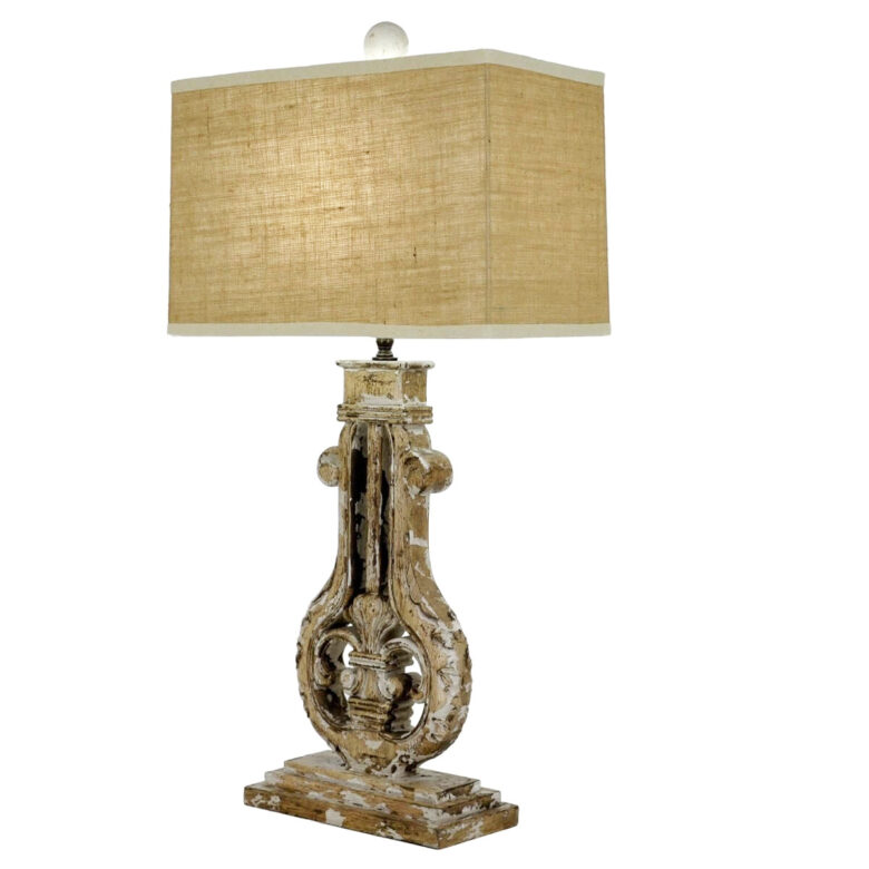 Bruno Carved Wooden Table Lamp - Image 2