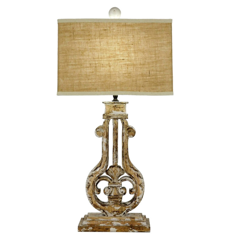 Bruno Carved Wooden Table Lamp