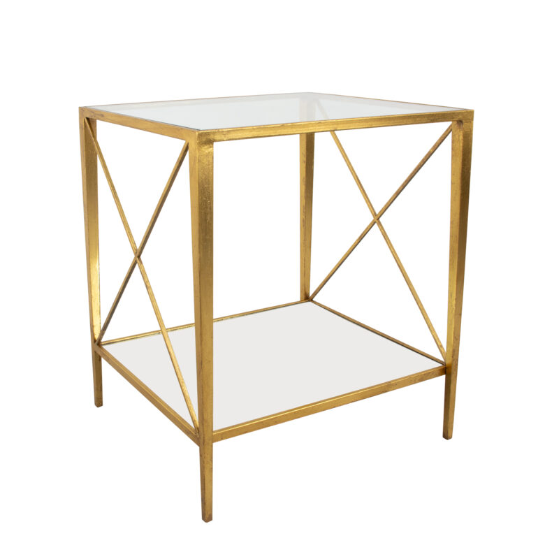 Gemma Gold Leaf Side Table- Lillian Home