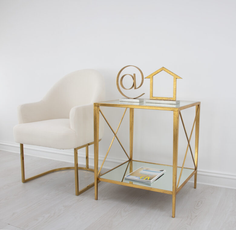 Gemma Gold Leaf Side Table - Image 7