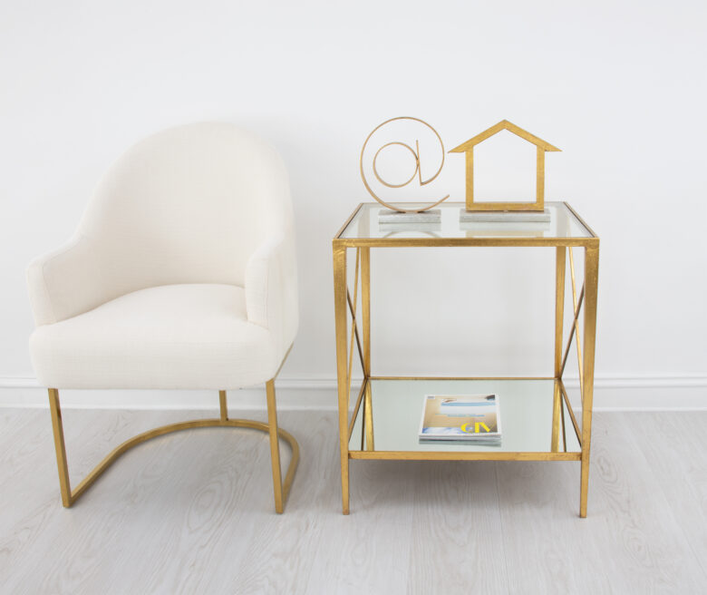 Gemma Gold Leaf Side Table - Image 8