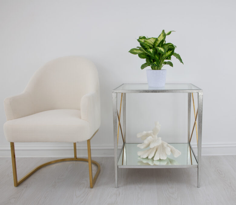 Gemma Silver Leaf Side Table - Image 8