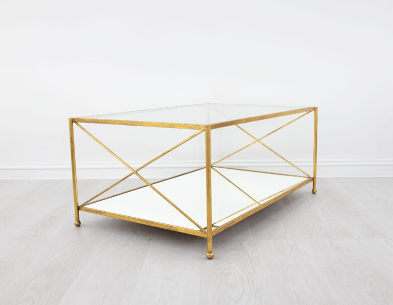 Iris Gold 2 Shelves Coffee Table - Image 3