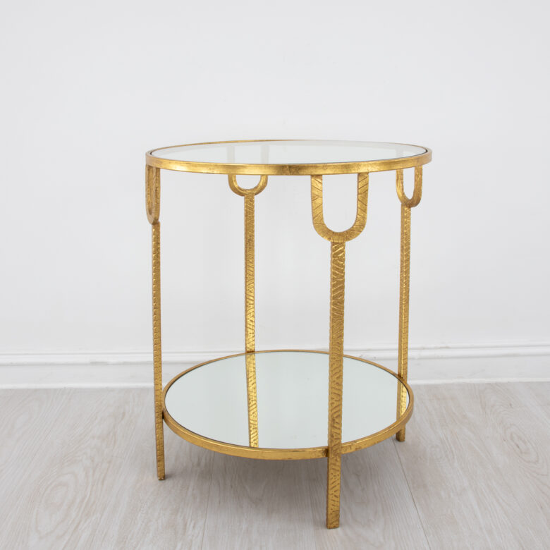 Khloe Gold 2 Shelves Side Table - Image 4