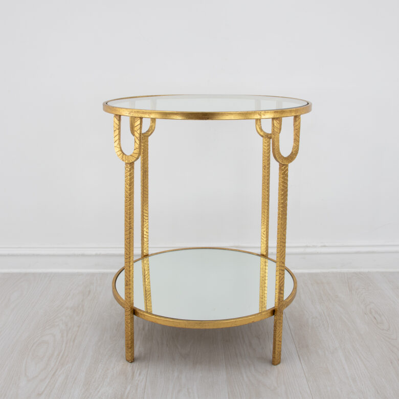 Khloe Gold 2 Shelves Side Table - Image 5