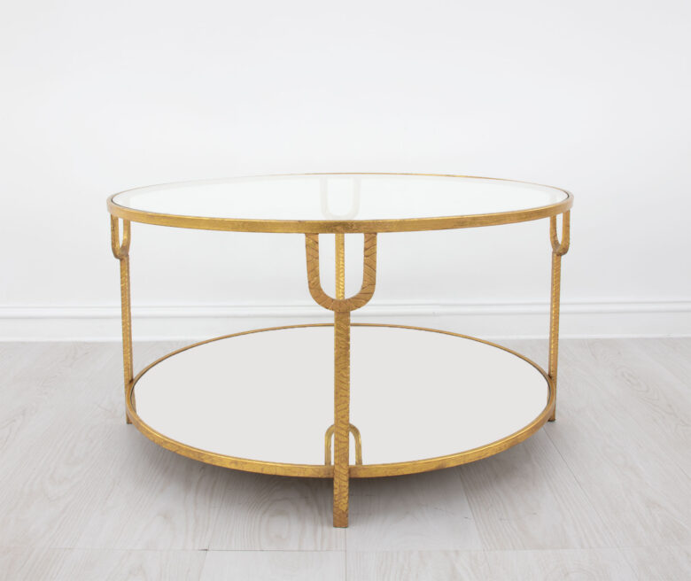 Khloe Gold Leaf Round Coffee Table - Image 3