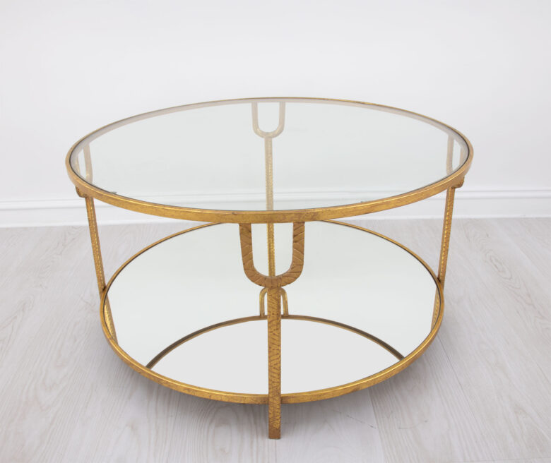 Khloe Gold Leaf Round Coffee Table - Image 2