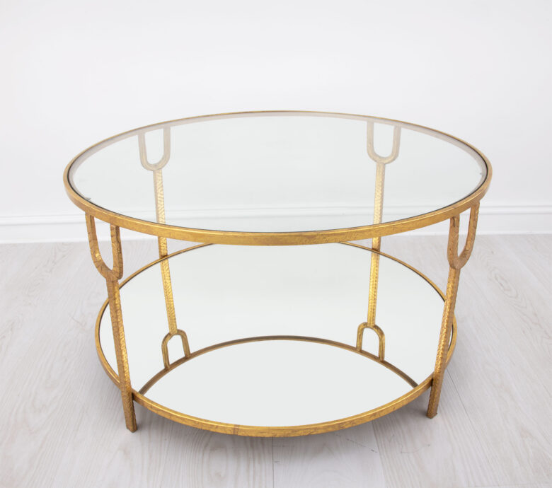 Khloe Gold Leaf Round Coffee Table - Image 4