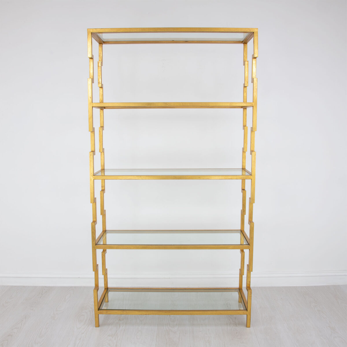 Lazaro Gold Leaf Shelf | Decorative Bookcase | Lillian Home