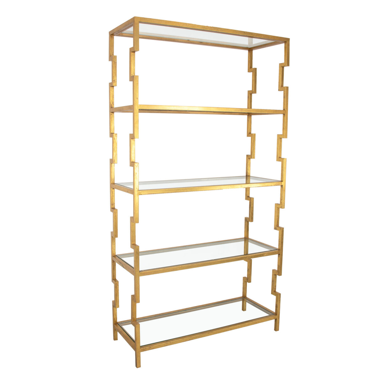 Lazaro Gold Leaf Shelf | Decorative Bookcase | Lillian Home