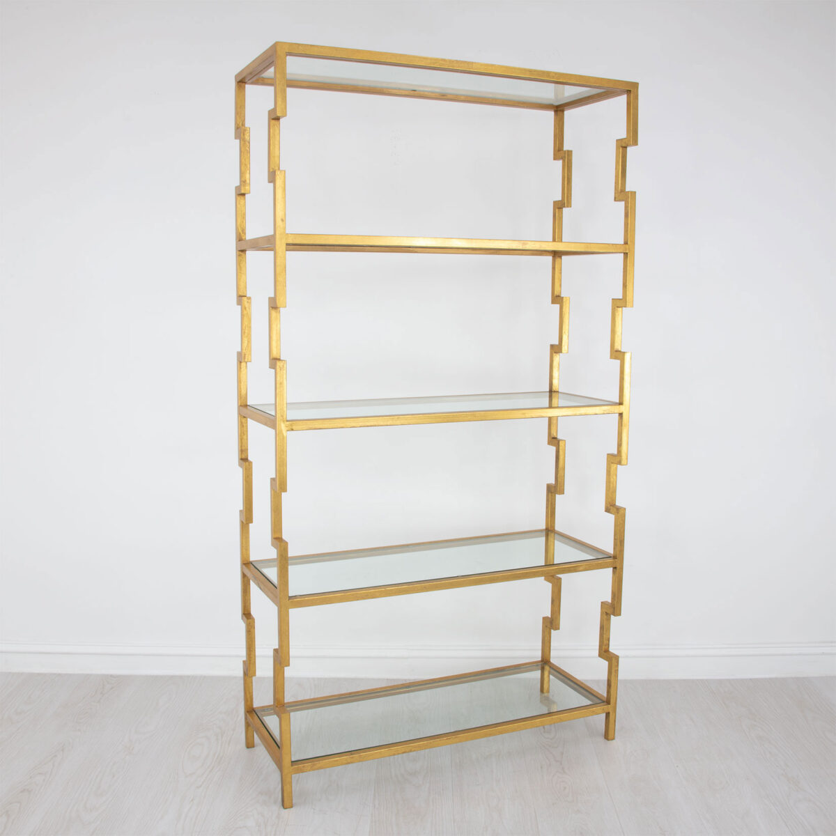 Lazaro Gold Leaf Shelf | Decorative Bookcase | Lillian Home