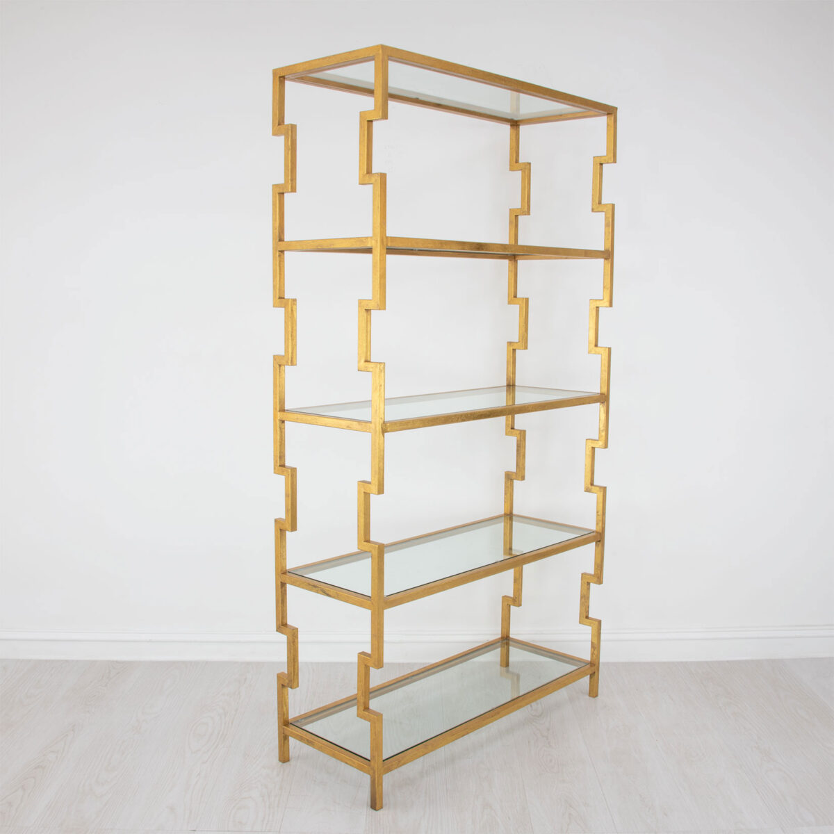 Lazaro Gold Leaf Shelf | Decorative Bookcase | Lillian Home