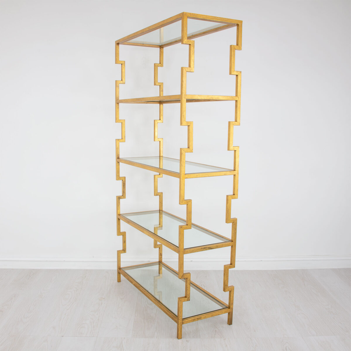 Lazaro Gold Leaf Shelf | Decorative Bookcase | Lillian Home