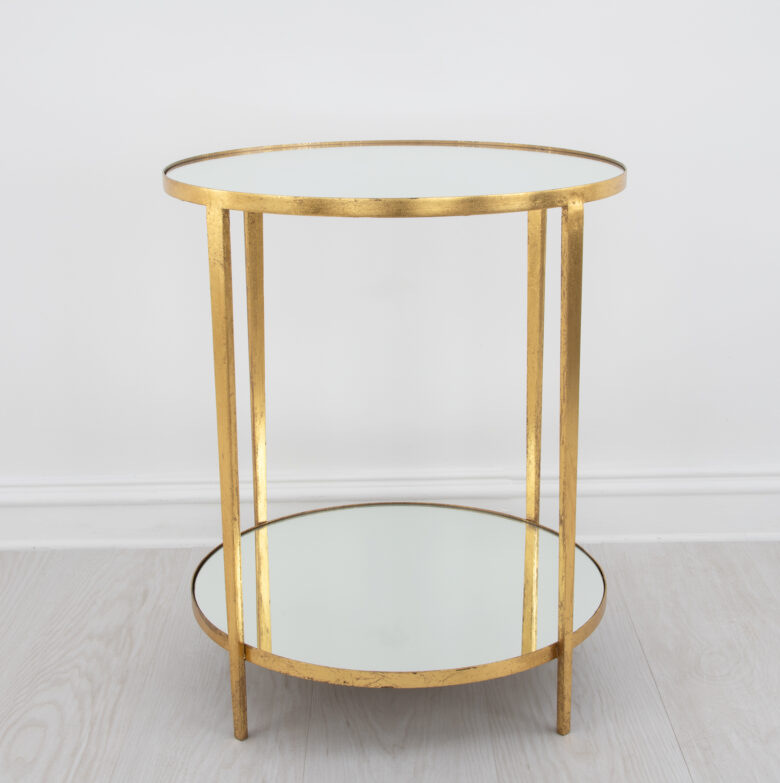 Mae Gold 2 Shelves Side Table - Image 2