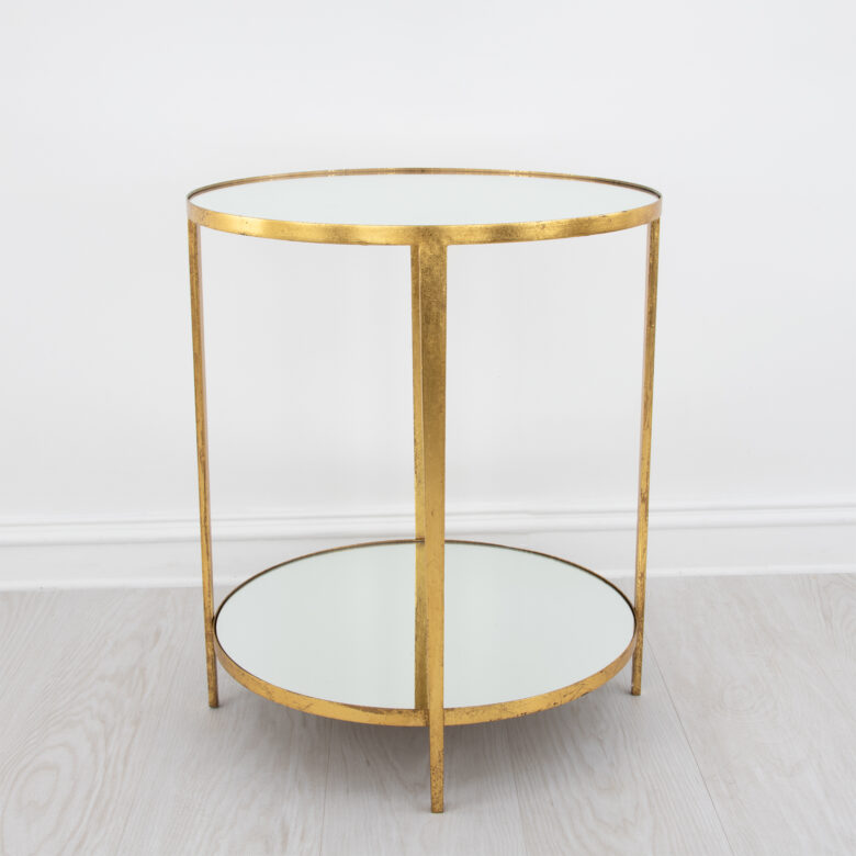 Mae Gold 2 Shelves Side Table - Image 4