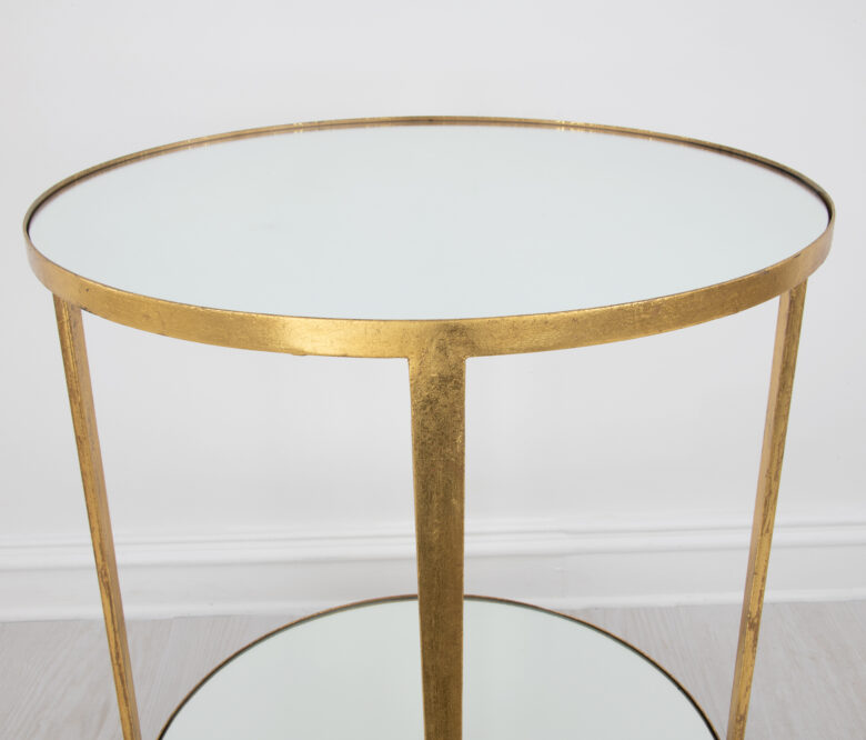 Mae Gold 2 Shelves Side Table - Image 5