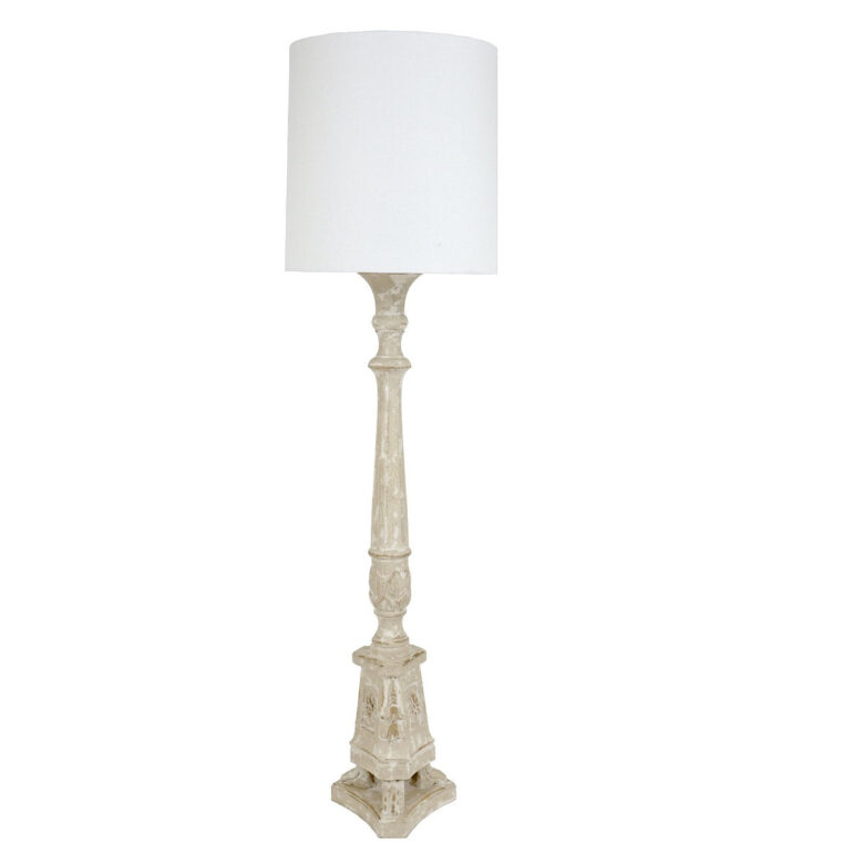 Martina Carved Wood Floor Lamp - Lillian Home