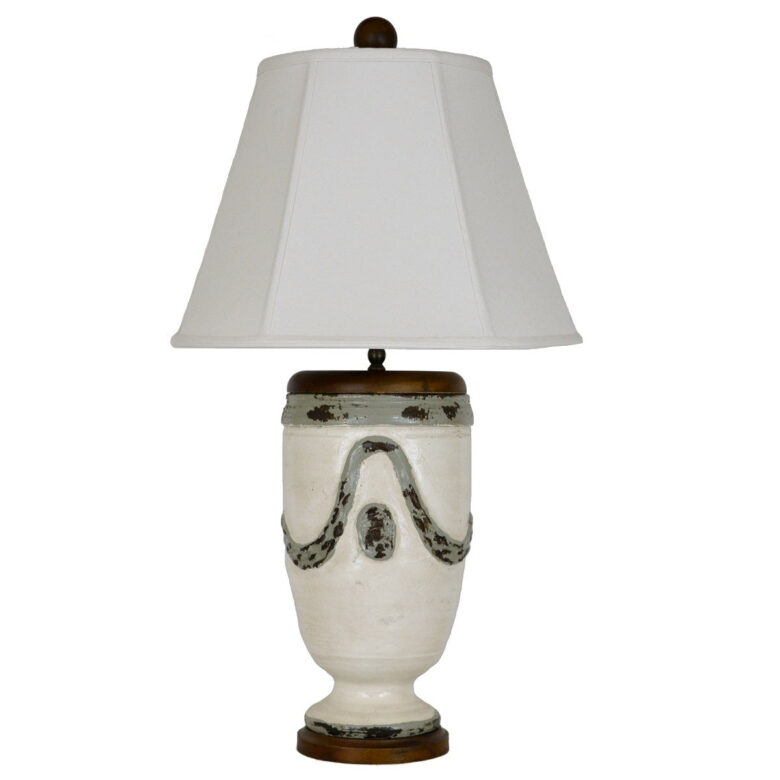 Orion White and Green Pottery Table Lamp - Lillian Home