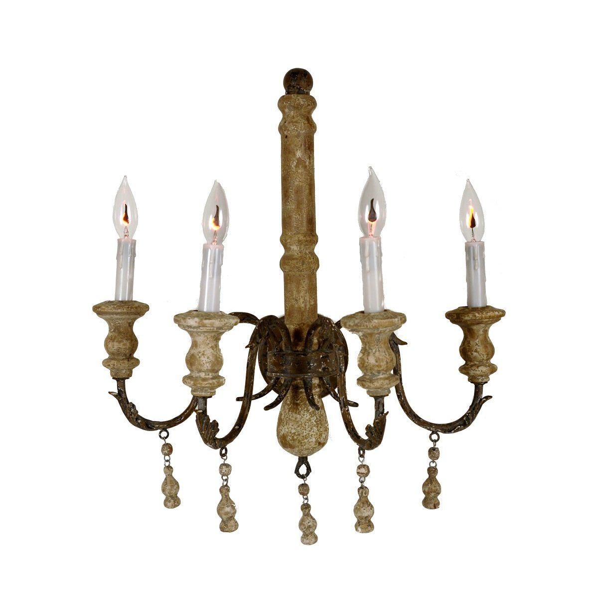 Demis 4 Light Wood and Iron Sconce - Lillian Home 