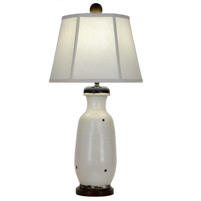 Serenity White Pottery Table Lamp - Lillian Home