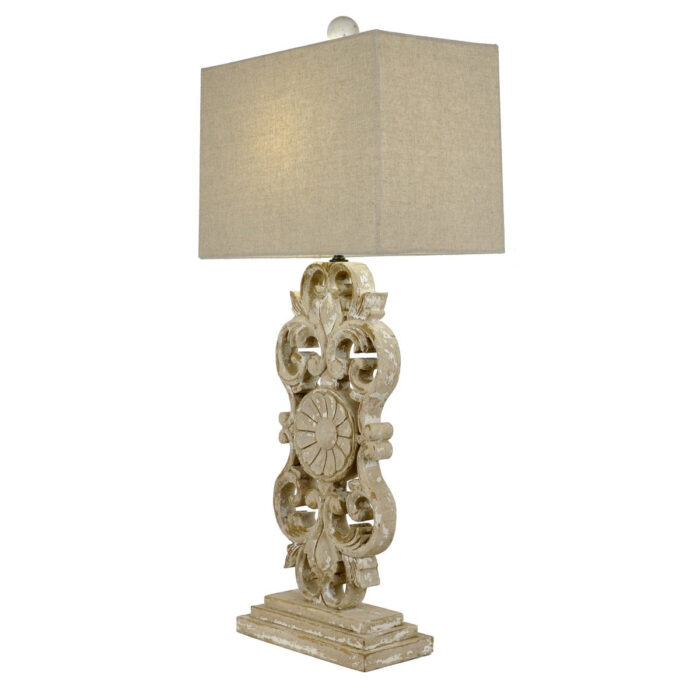 Lillian Home Elora Carved Wood Table Lamp