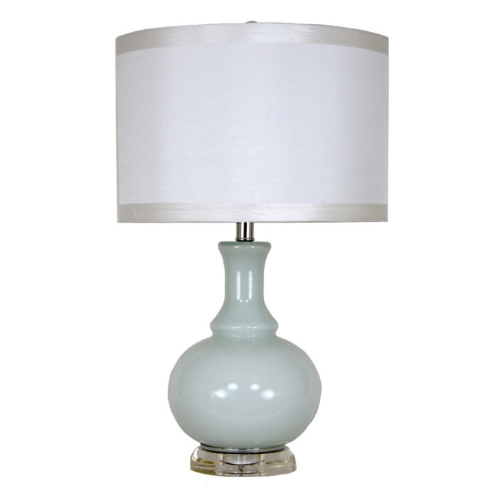 Ashley Light Blue Glass Lamp- Lillian Home