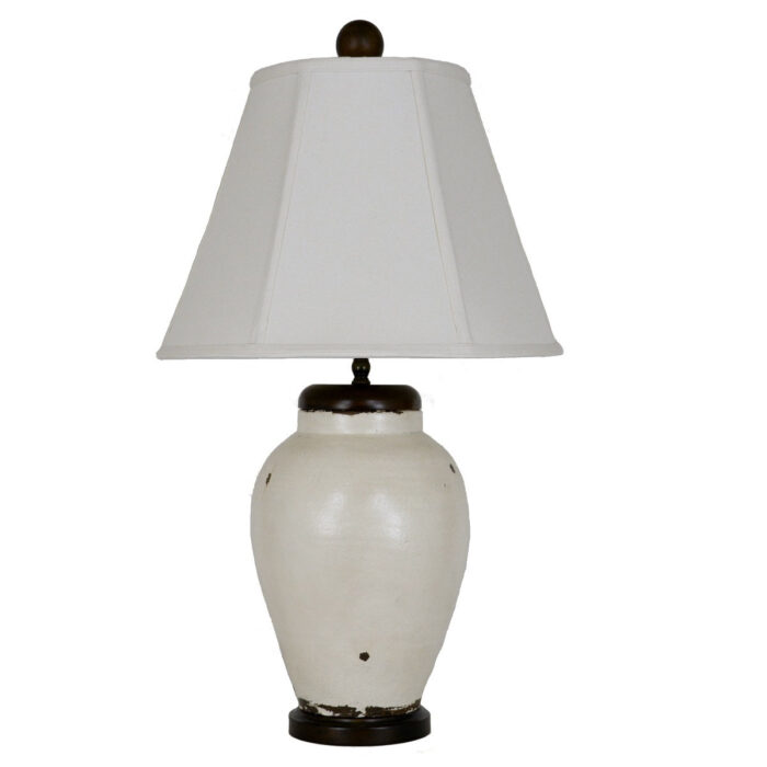 Oliver White Pottery Table Lamp - Lillian Home