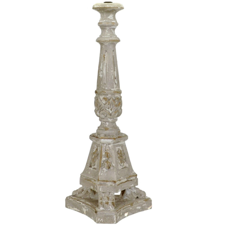 Lillian Home Fletcher Carved Wood Table Lamp