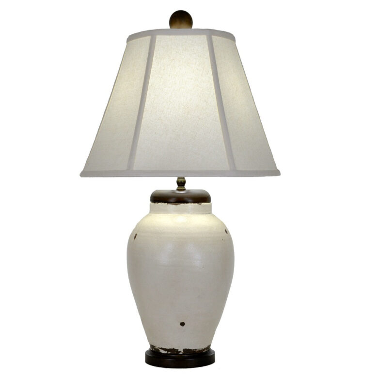 Oliver White Pottery Table Lamp - Lillian Home