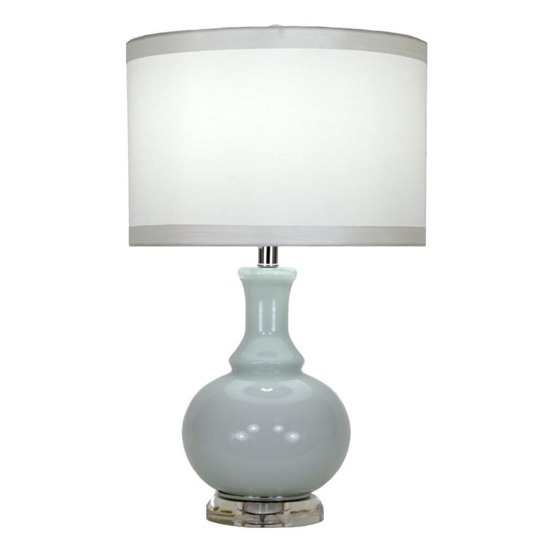 Ashley Light Blue Glass Lamp- Lillian Home