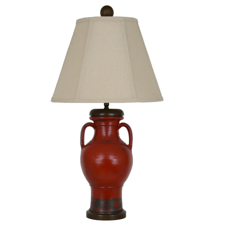 Geneva Red Pottery Table Lamp - Lillian Home