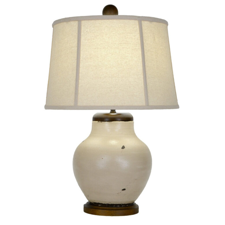 Olaf Light Cream Pottery Table Lamp - Lillian Home