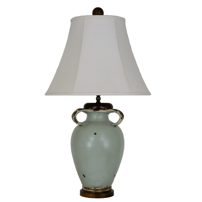 Jacey Turquoise Pottery Table Lamp - Lillian Home