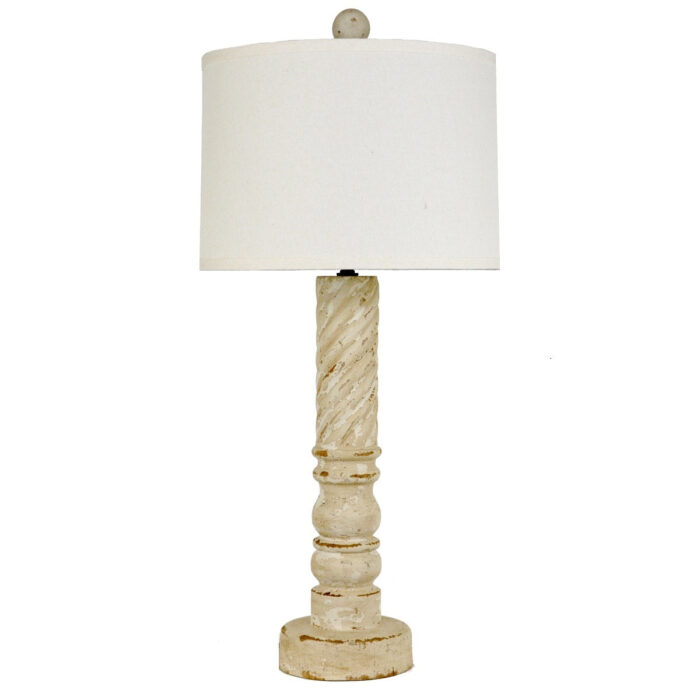 Quincy Carved Wood Table Lamp | Lillian Home