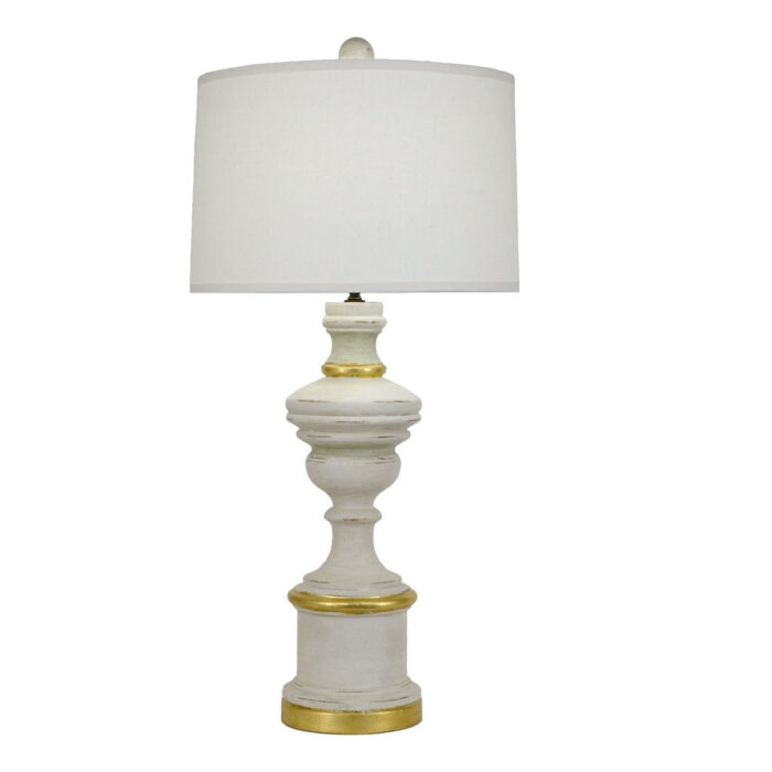 Harper Solid Wood White Table Lamp - Lillian Home