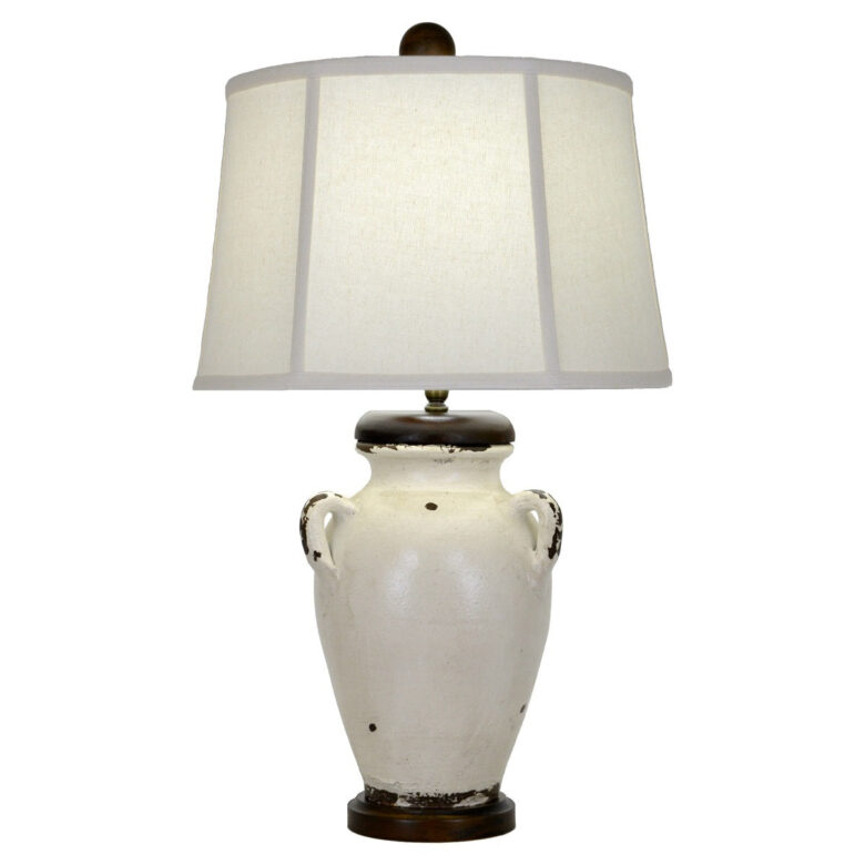 Mika White Pottery Table Lamp - Lillian Home