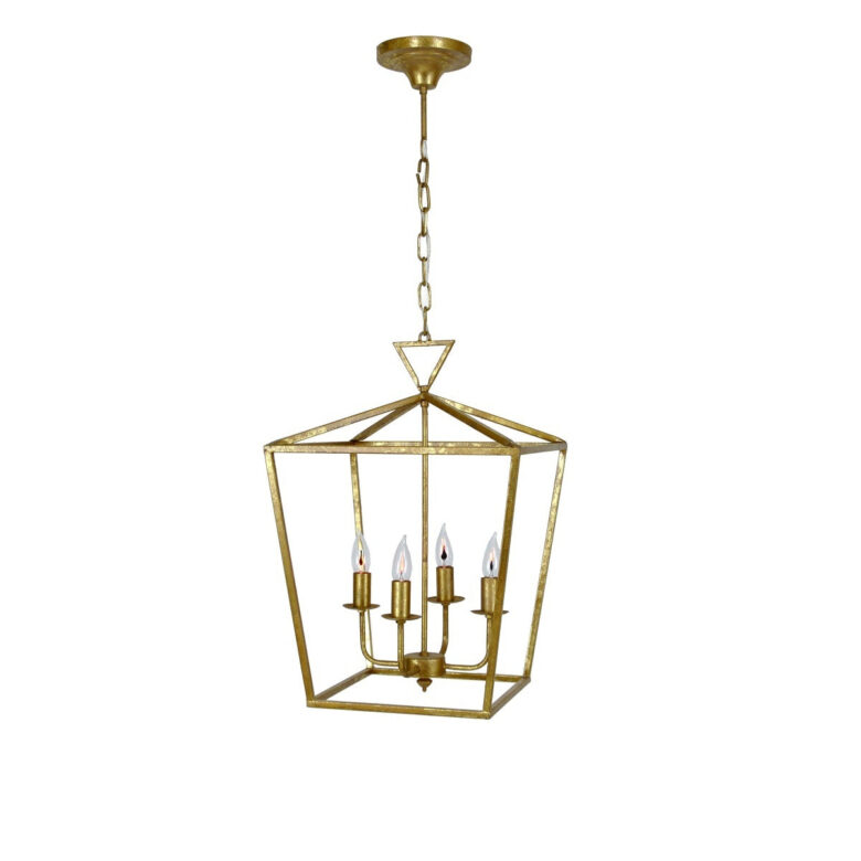 Dana 4 Light Gold Lantern - Lillian Home