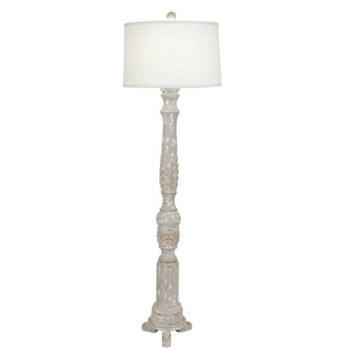 Jacquelyn Carved Wood Floor Lamp - Lillian Home