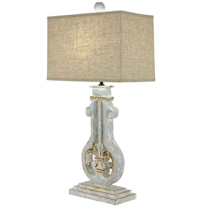 Lillian Home Daphne Carved Wood Table Lamp