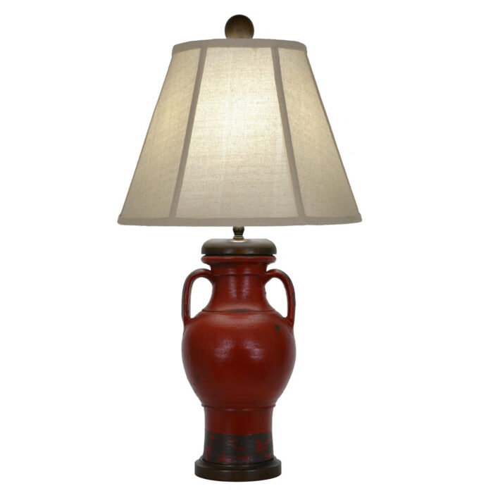 Geneva Red Pottery Table Lamp - Lillian Home