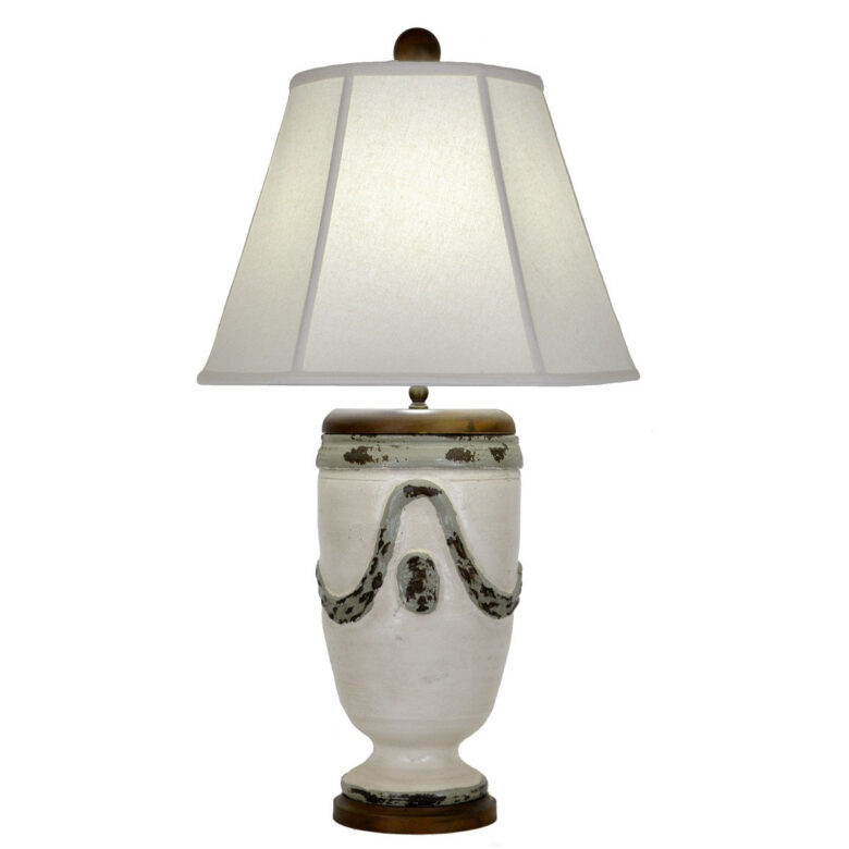 Orion White and Green Pottery Table Lamp - Lillian Home