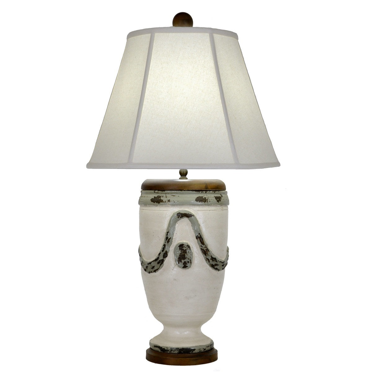 Orion White and Green Pottery Table Lamp - Lillian Home 