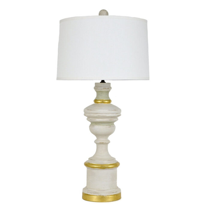 Lillian Home Harper Solid Wood White Table Lamp