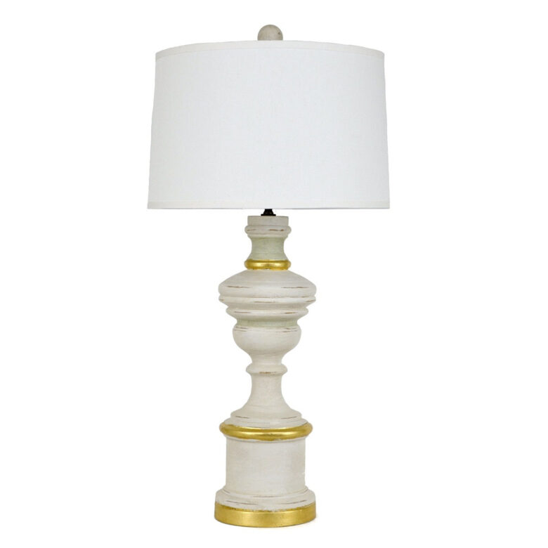 Lillian Home Harper Solid Wood White Table Lamp