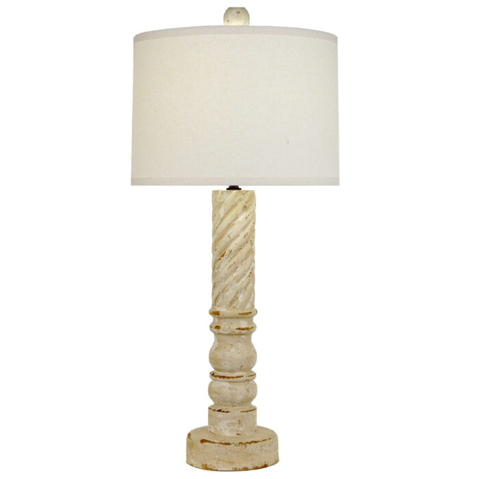 Quincy Carved Wood Table Lamp - Lillian Home