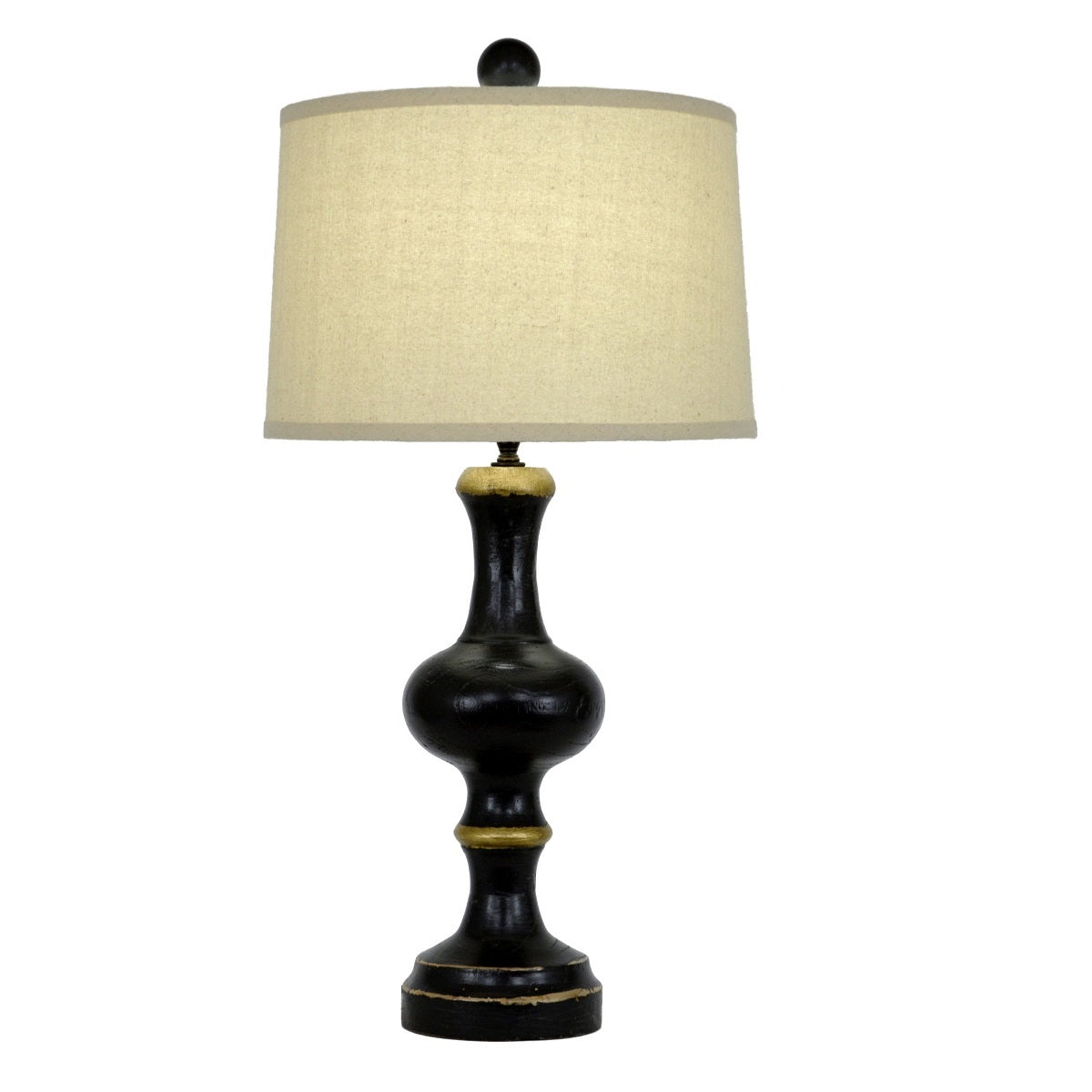 Ellis Solid Wood Black Table Lamp - Lillian Home