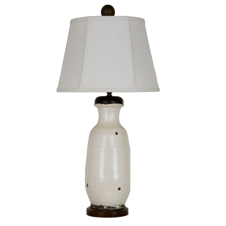 Serenity White Pottery Table Lamp - Lillian Home