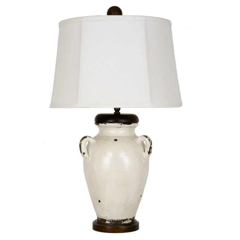 Mika White Pottery Table Lamp - Lillian Home